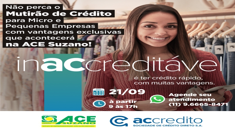 Notícia: ACE Suzano promove Mutirão do Crédito em setembro