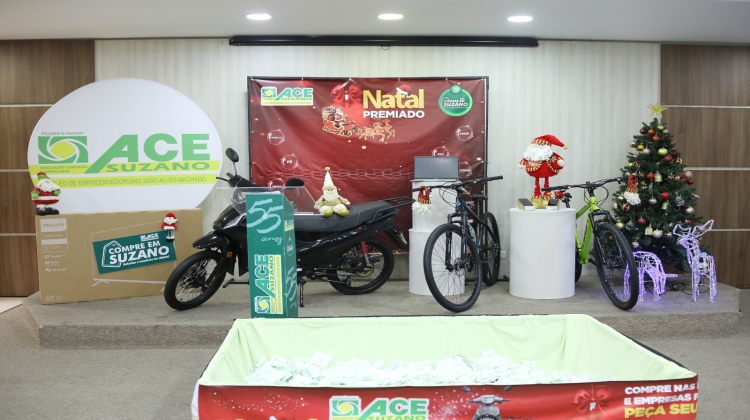 Notícia: ACE Suzano lança a campanha “Natal Premiado 2025” com sorteio de uma moto 0 km, TV, celulares e muito mais